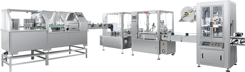 ZHX-SRX全自動水乳液灌裝旋蓋套標聯(lián)動生產(chǎn)線