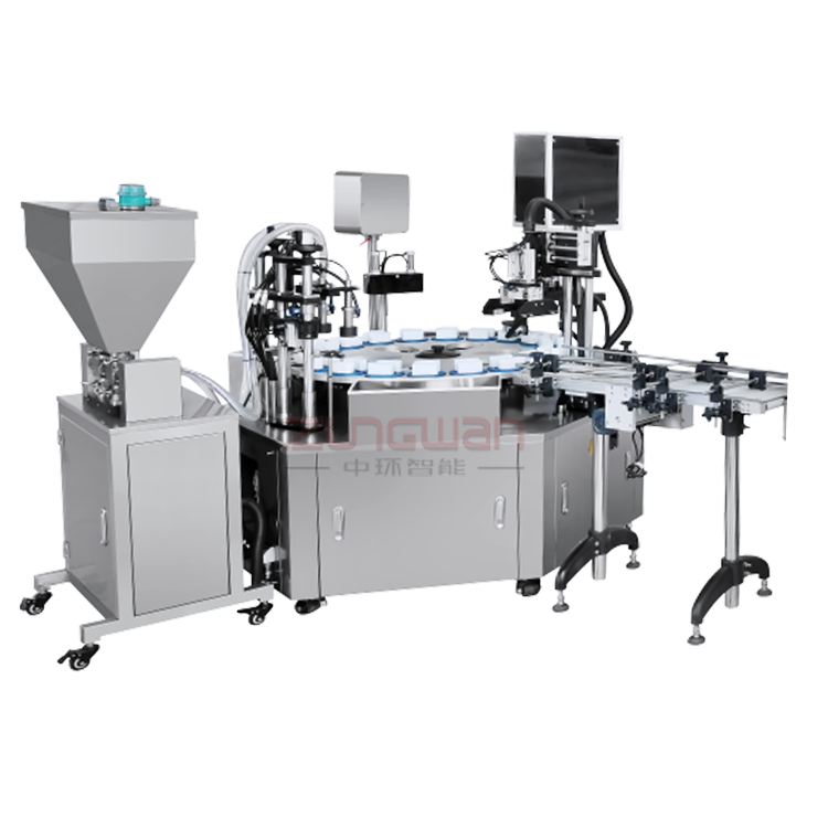 ZHSR-B轉(zhuǎn)盤式水乳膏霜灌裝旋蓋一體機